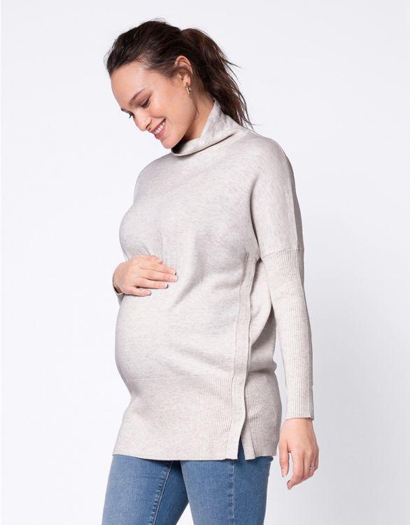 Pull Grossesse et Allaitement en Maille - Kaki ou Gris - Mummy Nantes