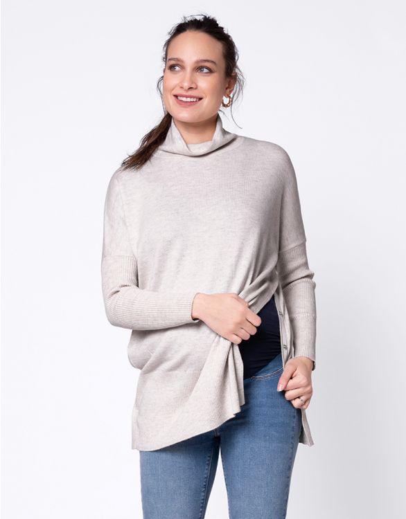 Pull Grossesse et Allaitement en Maille - Kaki ou Gris - Mummy Nantes