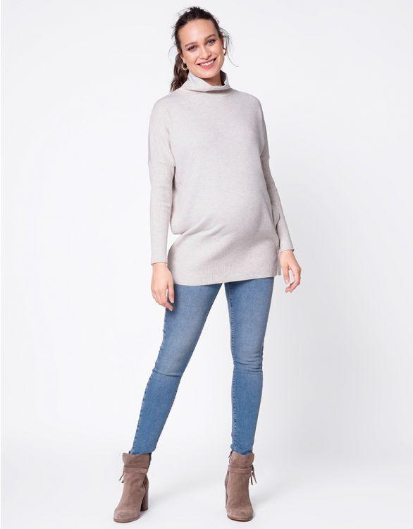 Pull Grossesse et Allaitement en Maille - Kaki ou Gris - Mummy Nantes