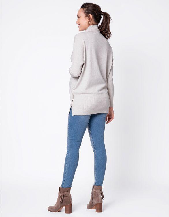 Pull Grossesse et Allaitement en Maille - Kaki ou Gris - Mummy Nantes