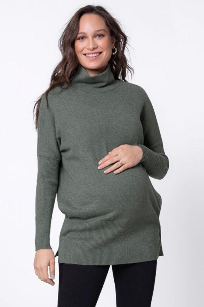 Pull Grossesse et Allaitement en Maille - Kaki ou Gris - Mummy Nantes