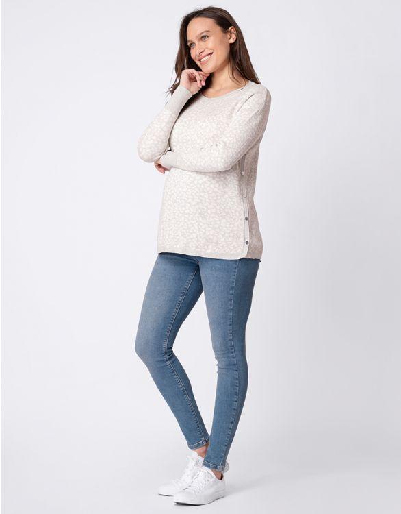 Pulls Mama et Mini en Coton Imprimé Animale - Gris - Mummy Nantes