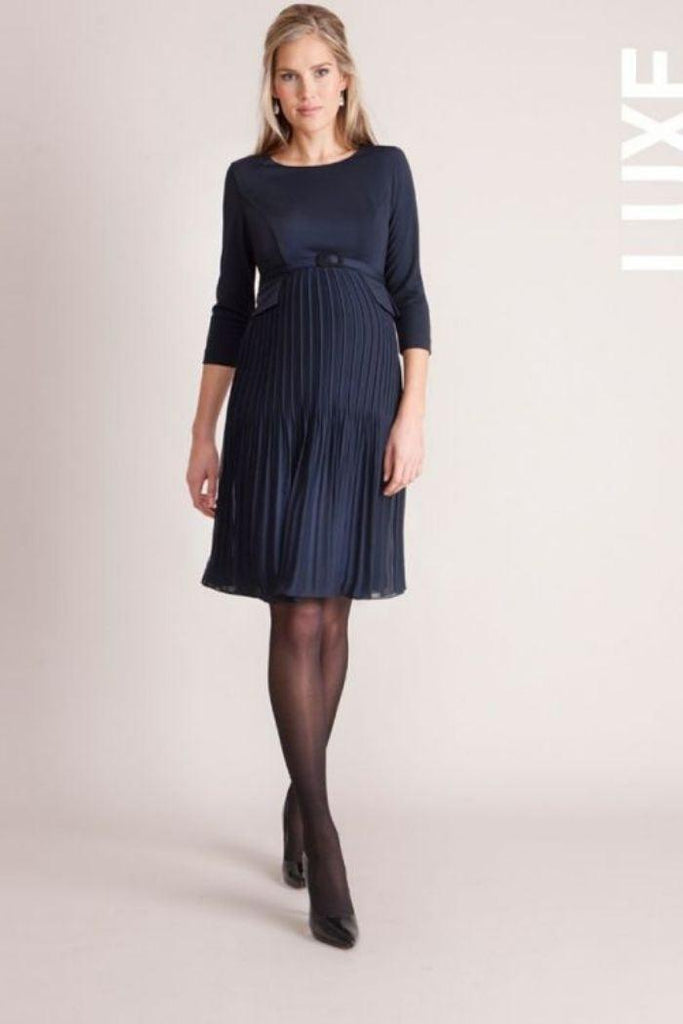 Robe de Grossesse Sophia Plissée- Bleu marine - Mummy Nantes