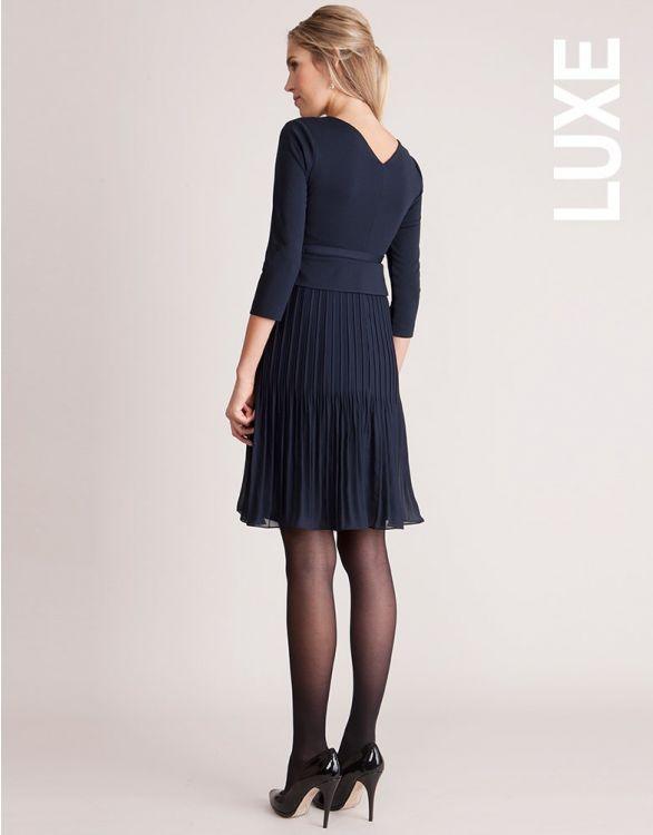 Robe de Grossesse Sophia Plissée- Bleu marine - Mummy Nantes