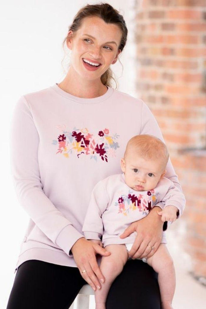 Sweat Mama et Mini en Mélange de Coton - Broderie fleurie - Mummy Nantes