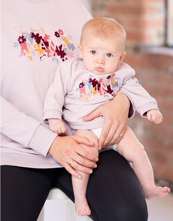 Sweat Mama et Mini en Mélange de Coton - Broderie fleurie - Mummy Nantes