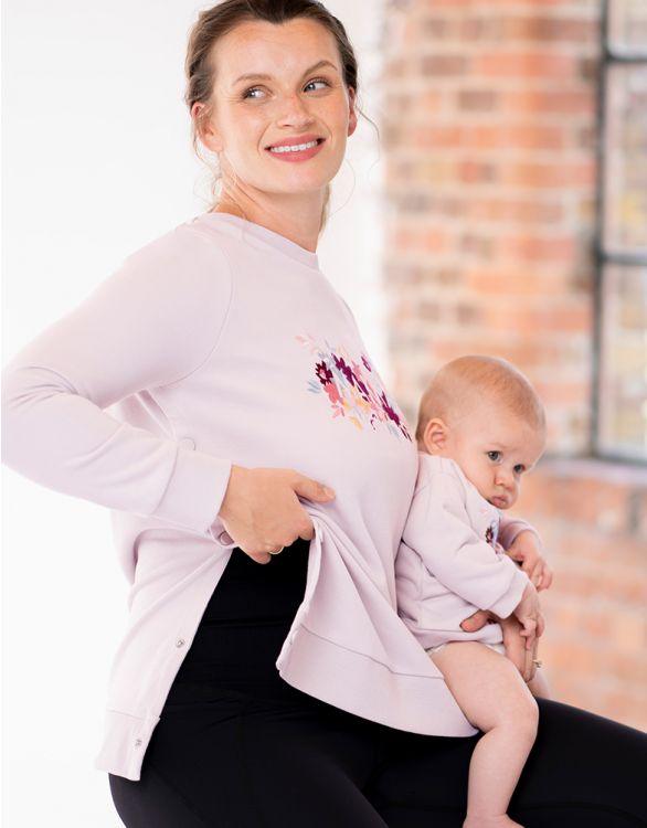 Sweat Mama et Mini en Mélange de Coton - Broderie fleurie - Mummy Nantes