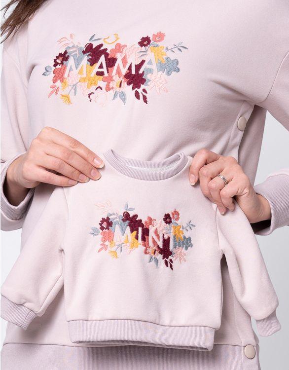 Sweat Mama et Mini en Mélange de Coton - Broderie fleurie - Mummy Nantes