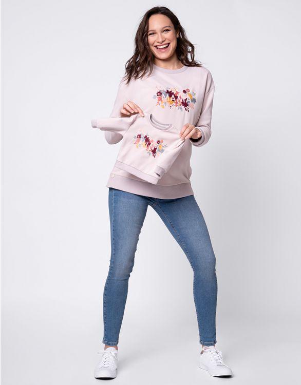 Sweat Mama et Mini en Mélange de Coton - Broderie fleurie - Mummy Nantes