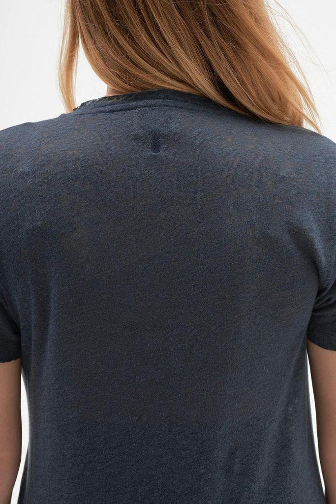 T-shirt Allaitement en Lin "Refill 24/7" - Charbon - Mummy Nantes