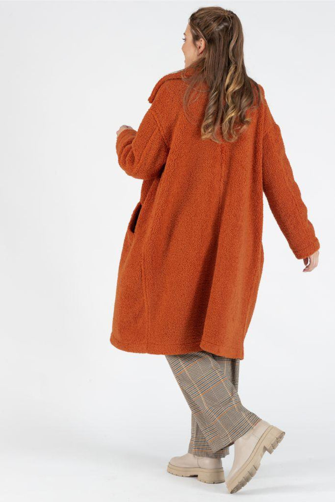 Manteau long de grossesse Léonie - Cuivre - Mummy Nantes