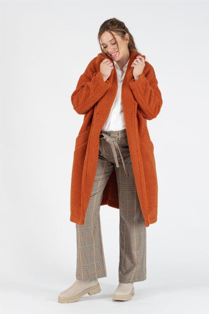 Manteau long de grossesse Léonie - Cuivre - Mummy Nantes