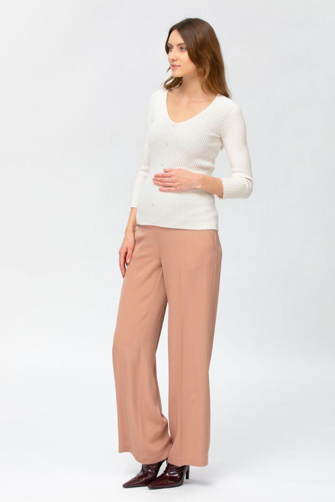 Pantalon de grossesse coupe droite - Rose - Mummy Nantes