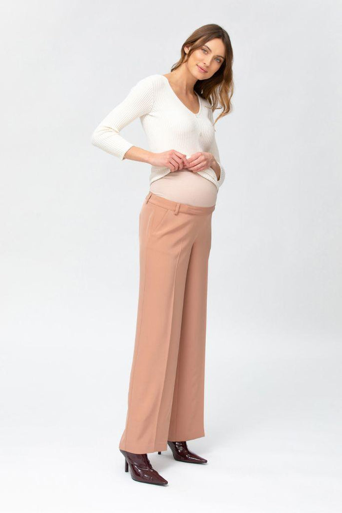 Pantalon de grossesse coupe droite - Rose - Mummy Nantes