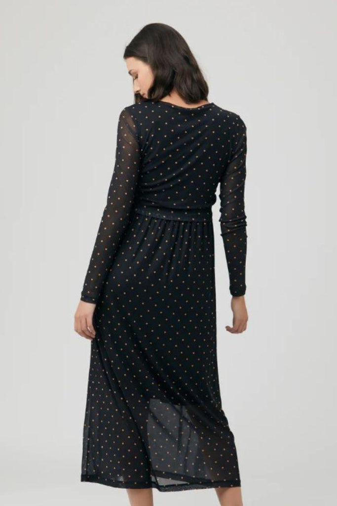 Robe de Grossesse et Allaitement à pois - Noir - Mummy Nantes