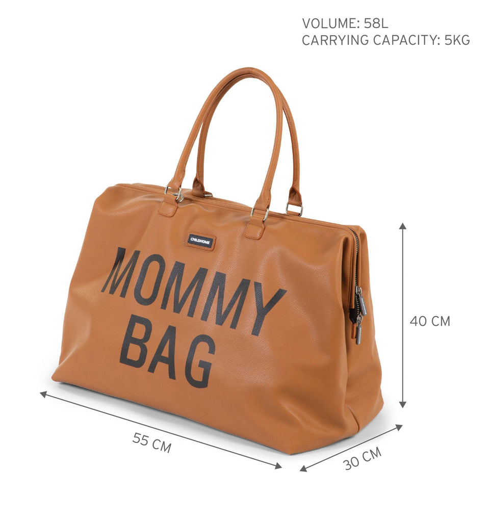 Mommy Bag Sac à Langer - Look cuir brun - Mummy Nantes