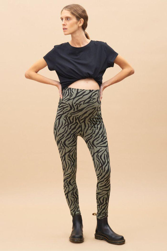Legging de grossesse en coton bio Zèbre - Mummy Nantes