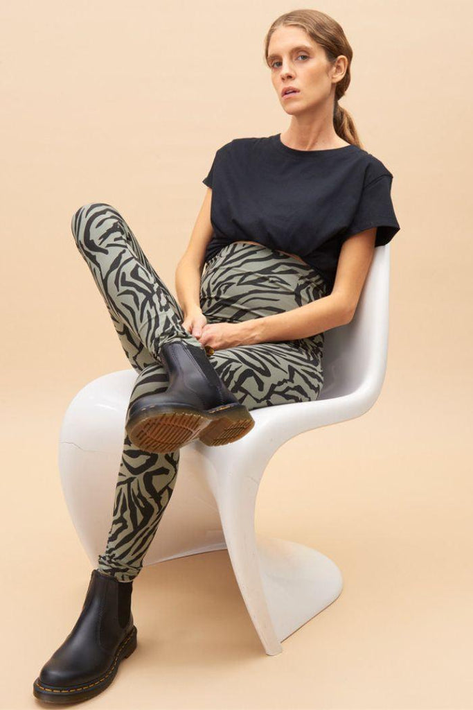 Legging de grossesse en coton bio Zèbre - Mummy Nantes