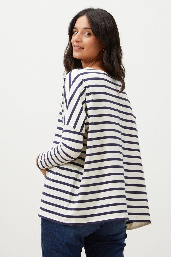 Marinière de Grossesse en coton - Rayures bleues - Mummy Nantes