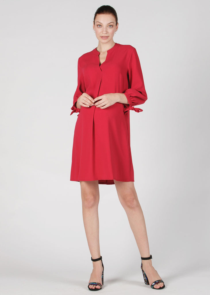 Robe de Grossesse Anna - Rouge - Mummy Nantes
