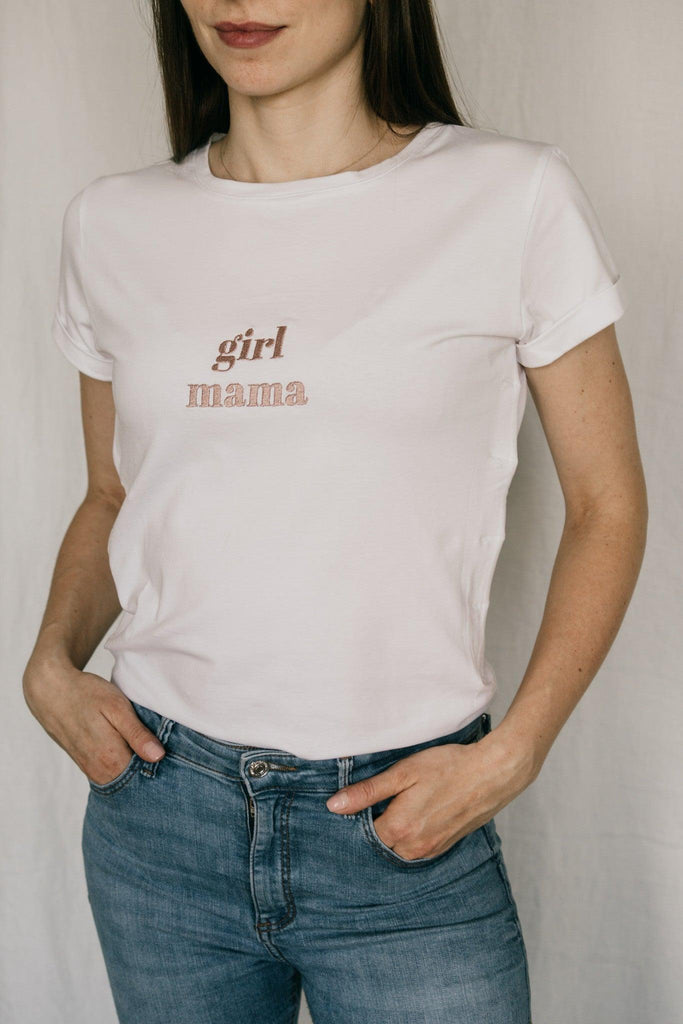 T-Shirt Allaitement Ouverture Magnétique- Girl Mama Blanc - Mummy Nantes
