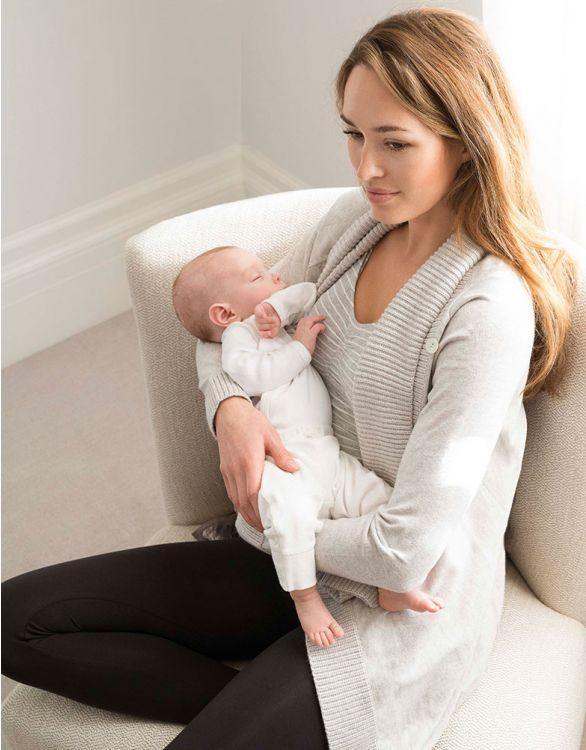 Cardigan Grossesse en Coton et Cachemire - Gris perle ou Noir - Mummy Nantes