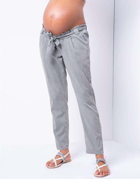 Pantalon de Grossesse Chino en mélange de Coton - Vert d'eau - Mummy Nantes
