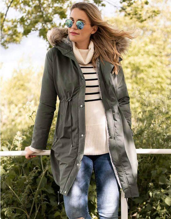 Parka Extra Chaude de Grossesse 3 en 1 - Kaki - Mummy Nantes