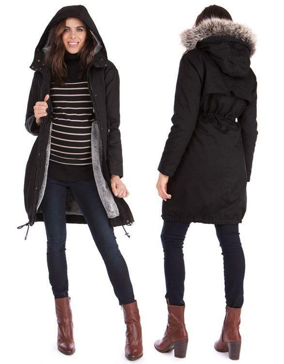 Parka Extra Chaude de Grossesse 3 en 1 - Noir - Mummy Nantes