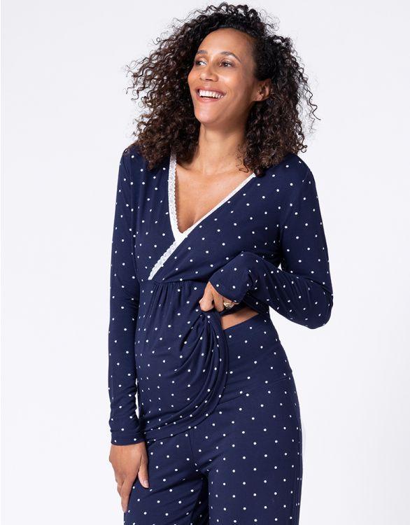 Pyjama Grossesse et Allaitement Bleu Marine