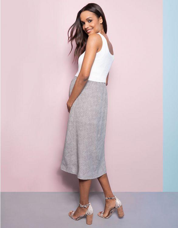 Robe Grossesse et Allaitement - Blanc Taupe - Mummy Nantes