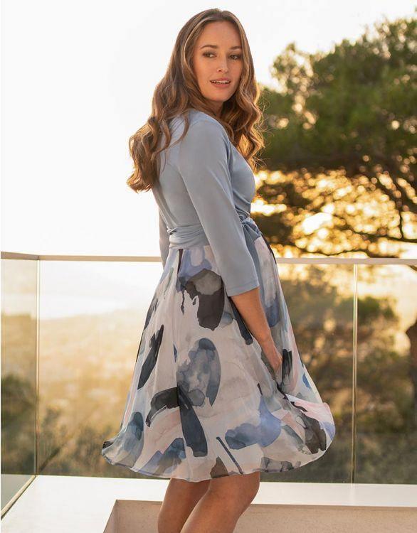 Robe Grossesse et Allaitement Portefeuille Bleu Ciel Mummy Nantes