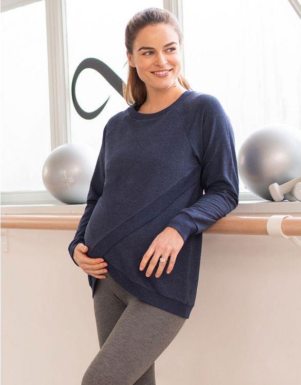 Sweat Grossesse et Allaitement Croisé - Bleu - Mummy Nantes