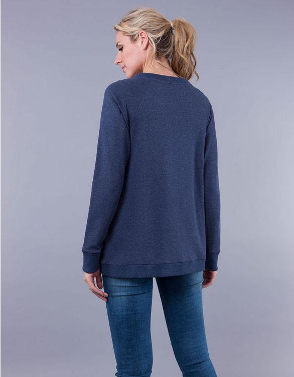 Sweat Grossesse et Allaitement Croisé - Bleu - Mummy Nantes