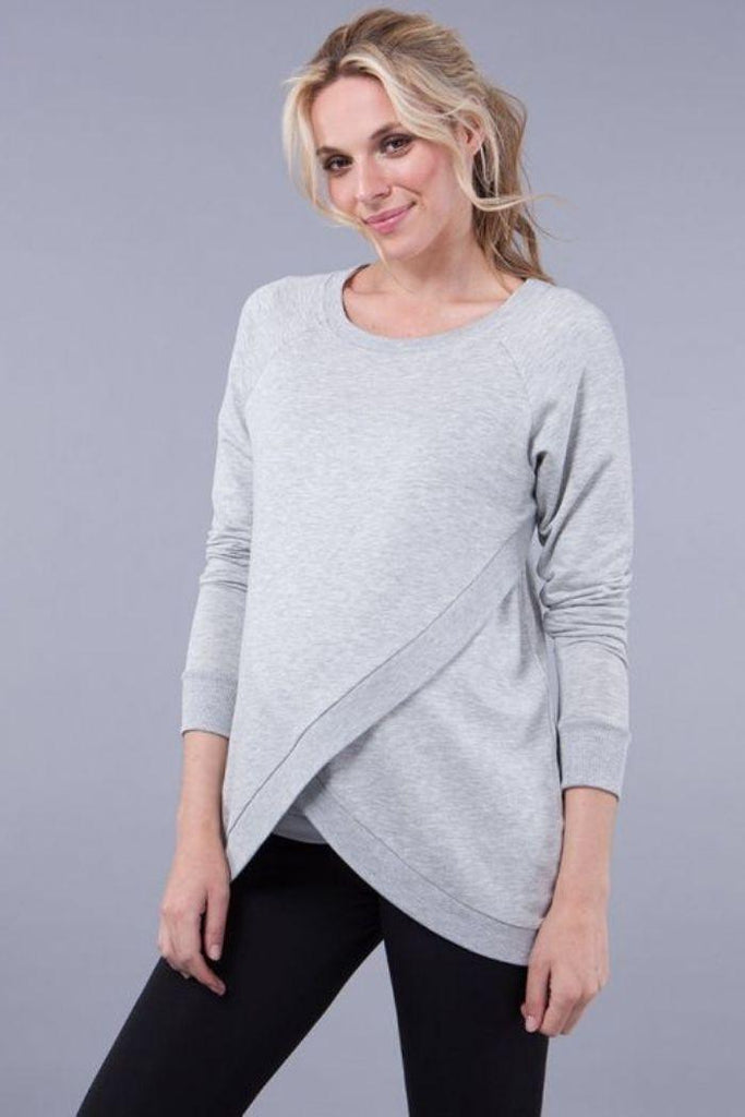 Sweat Grossesse et Allaitement Croisé - Gris - Mummy Nantes