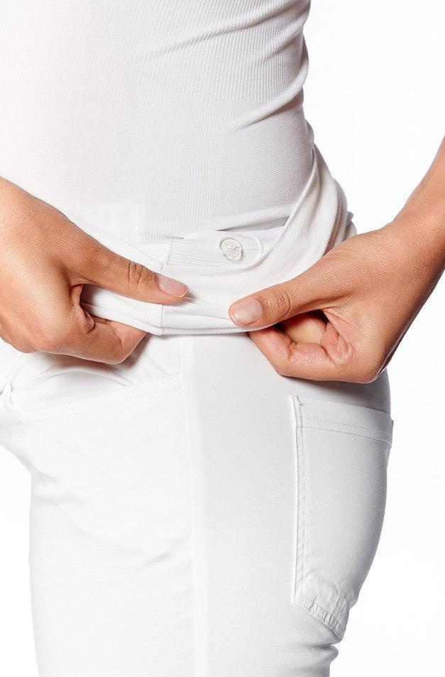 Pantalon de Grossesse Droit en Coton - Blanc - Mummy Nantes