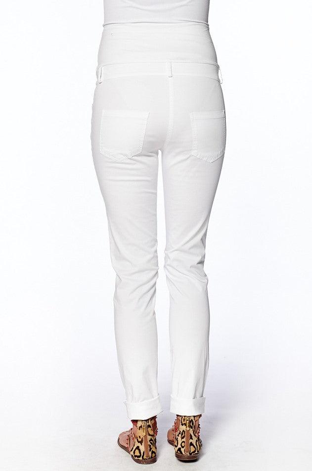 Pantalon de Grossesse Droit en Coton - Blanc - Mummy Nantes