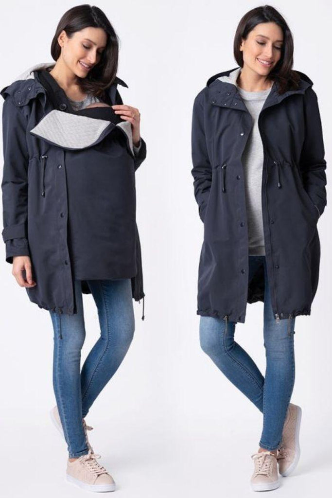 Parka Grossesse 3 en 1 de Mi-Saison - Bleu marine - Mummy Nantes