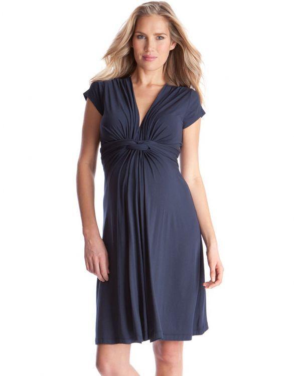 Robe de Grossesse Nouée - Bleu marine - Mummy Nantes