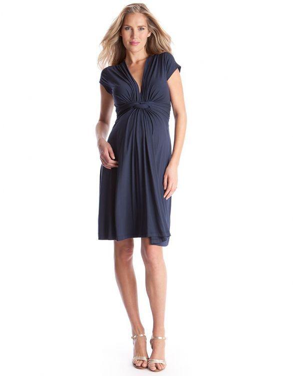 Robe de Grossesse Nouée - Bleu marine - Mummy Nantes
