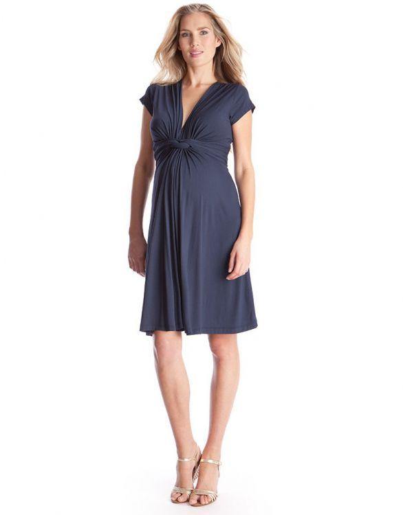 Robe de Grossesse Nouée - Bleu marine - Mummy Nantes