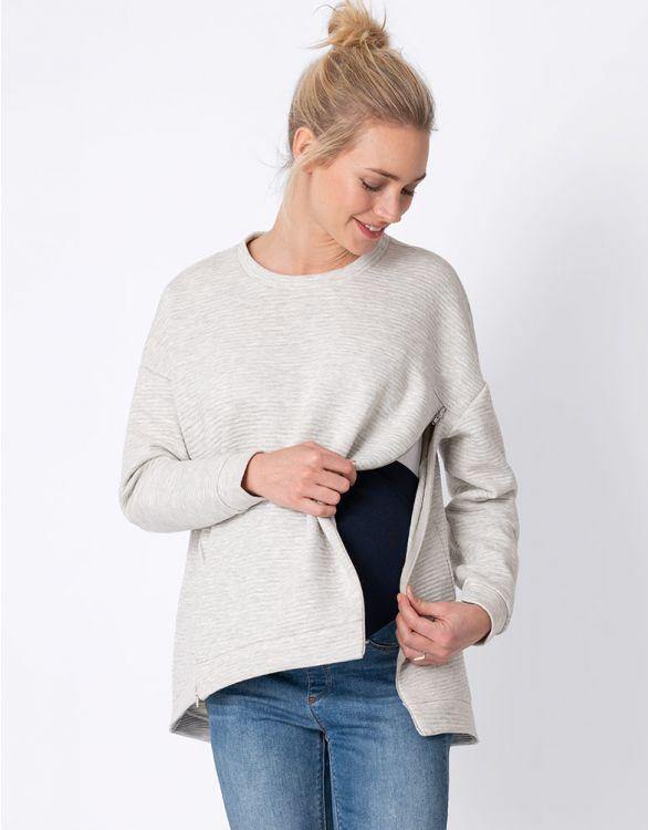 Sweat Grossesse et Allaitement - Gris perle - Mummy Nantes