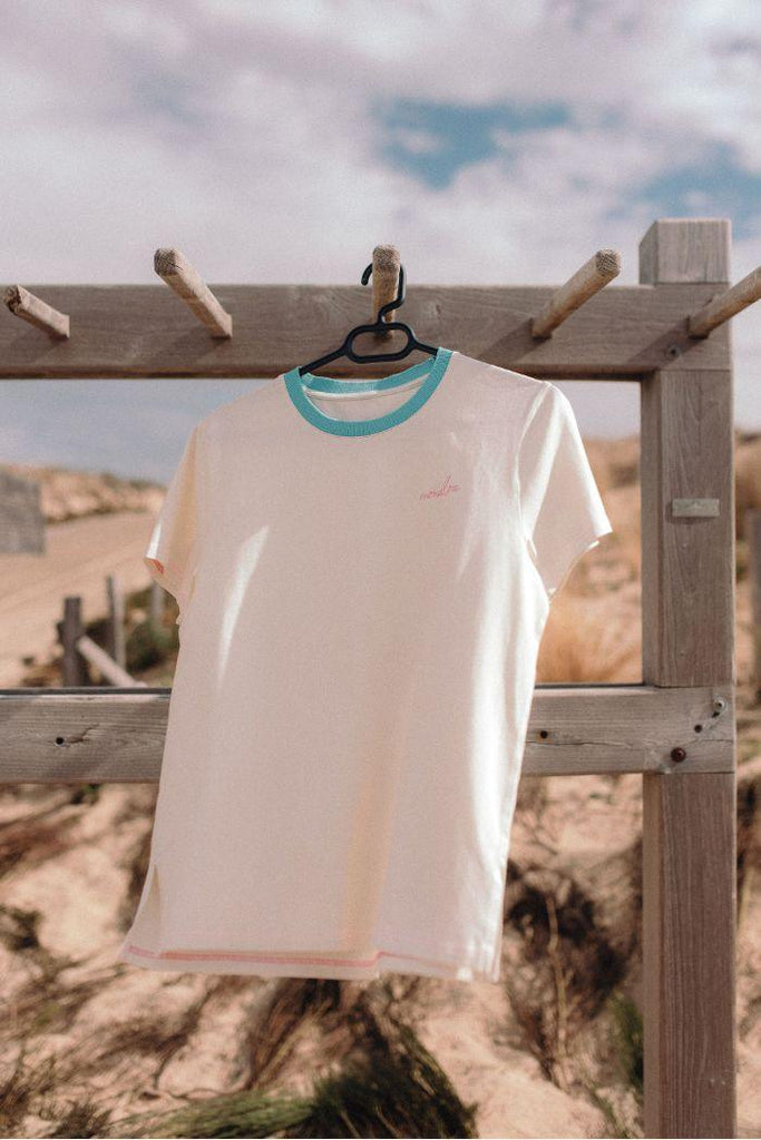 T-Shirt de Grossesse manches courtes - Col turquoise - Mummy Nantes