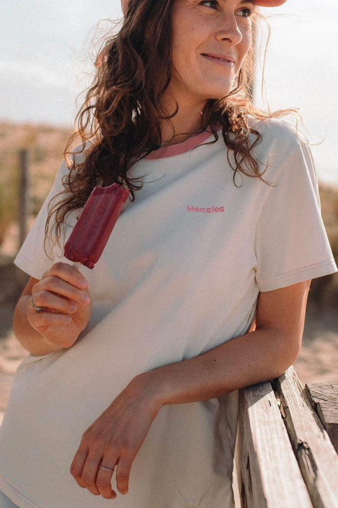 T-Shirt de Grossesse manches courtes - Col rose - Mummy Nantes