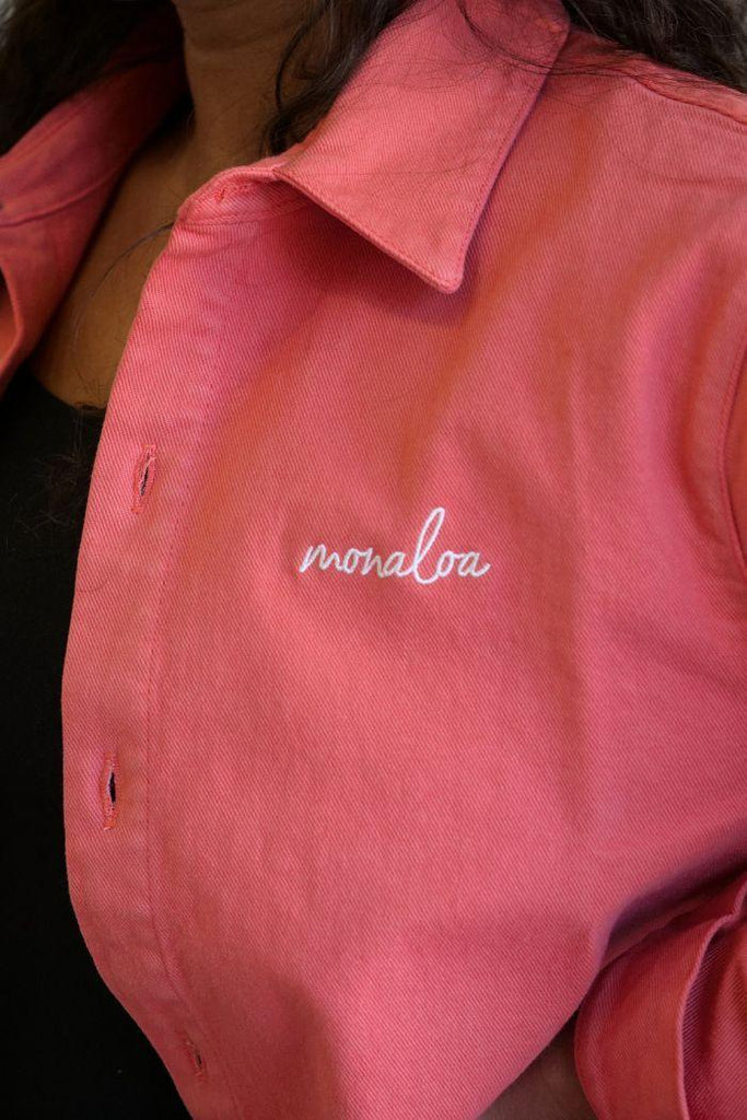 Veste / Surchemise de grossesse manches longues - Corail - Mummy Nantes
