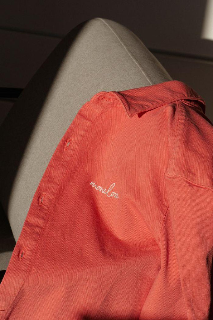 Veste / Surchemise de grossesse manches longues - Corail - Mummy Nantes